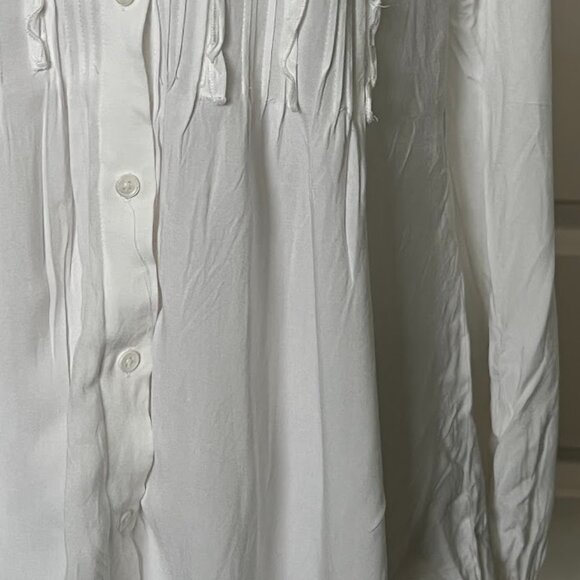 Sundance White Ruffle Boho Long Sleeve Blouse Top Size XS - Picture 9 of 15